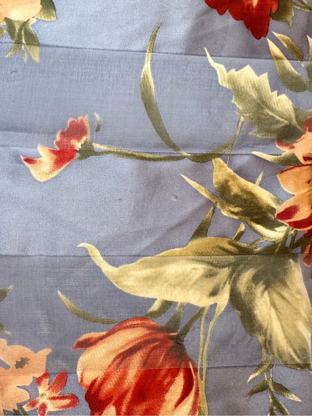 Ralph Lauren Silk Floral Scarf Blue Navy Square Vintage Style - Picture 7 of 7